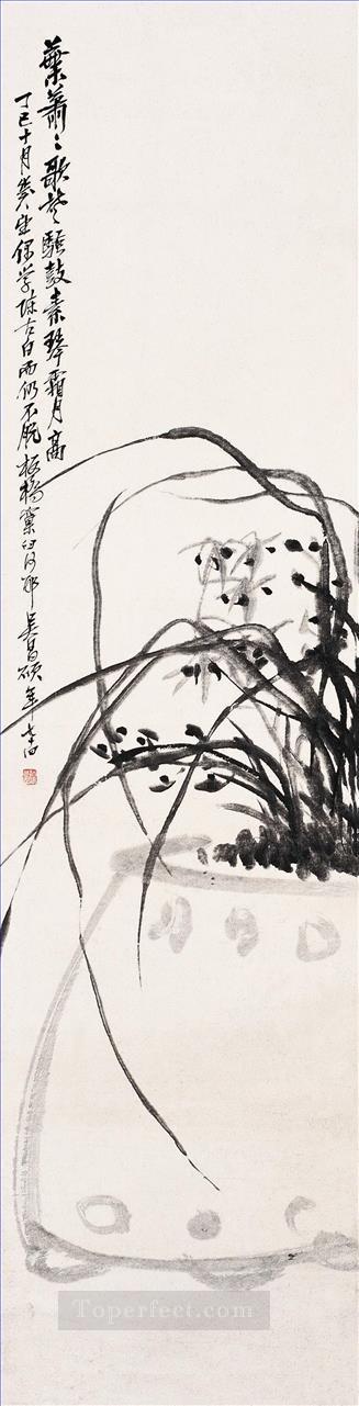 Wu cangshuo orchis old China ink Oil Paintings